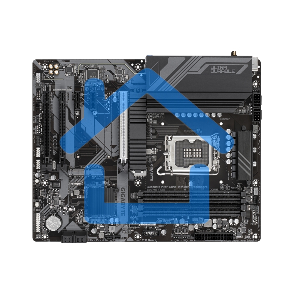 Материнская плата Gigabyte Z790 D AX, LGA 1700, Intel Z790, 4xDDR5, 4xSATA, 3xM.2, 1xPCI-E 5.0 x16, 1xPCI-E 4.0 x4, 2xPCI-E 3.0 x1, 1xHDMI, 1xDP, 1x 2.5Gb LAN, 4xUSB-A 3.2 Gen 1, 1xUSB-A 3.2 Gen 2, 2xUSB-A 2.0, 1xUSB-C 3.2 Gen 2, 3x3.5 мм, 7.1, ATX