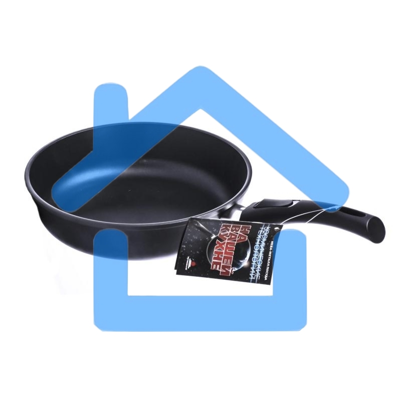 Сковорода НМП 9024 круглая/покрытие антипригарное/ручка съемная (без крышки) черный