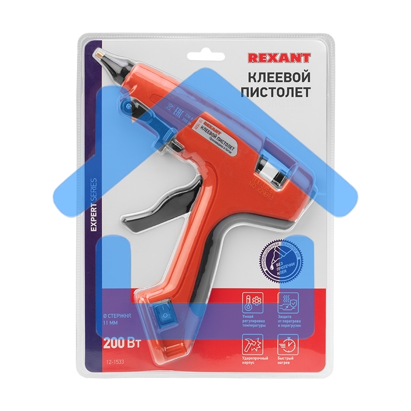 Пистолет клеевой Rexant, 200 Вт, Ø11 мм, 