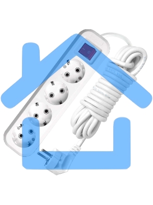 Удлинитель 4х7м с заземл. 16А IP20 S-304 с выкл. ПВС 3х1 UNIVersal 9631992