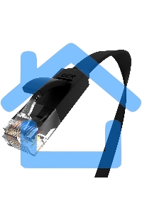 Патч-корд Greenconnect PROF плоский прямой 10.0m, UTP медь кат.6, черный, позолоченные контакты, 30 AWG, GCR-LNC616-10.0m, ethernet high speed 10 Gbит/с, RJ45, T568B