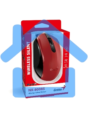 Мышь беспроводная Genius NX-8008S красный, 1200 dpi, радиоканал, USB, кнопки - 3