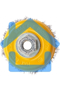 Щетка для УШМ, 100 мм, М14, Чашка, витая нержавеющая проволока 0,3 мм Denzel