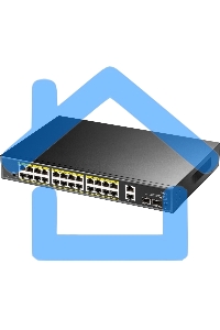 Коммутатор Cudy GS1026PS2, (L2) 26x1Gbит/с 2xКомбо(1000BASE-T/SFP), 2SFP, 24PoE, 300W, неуправляемый