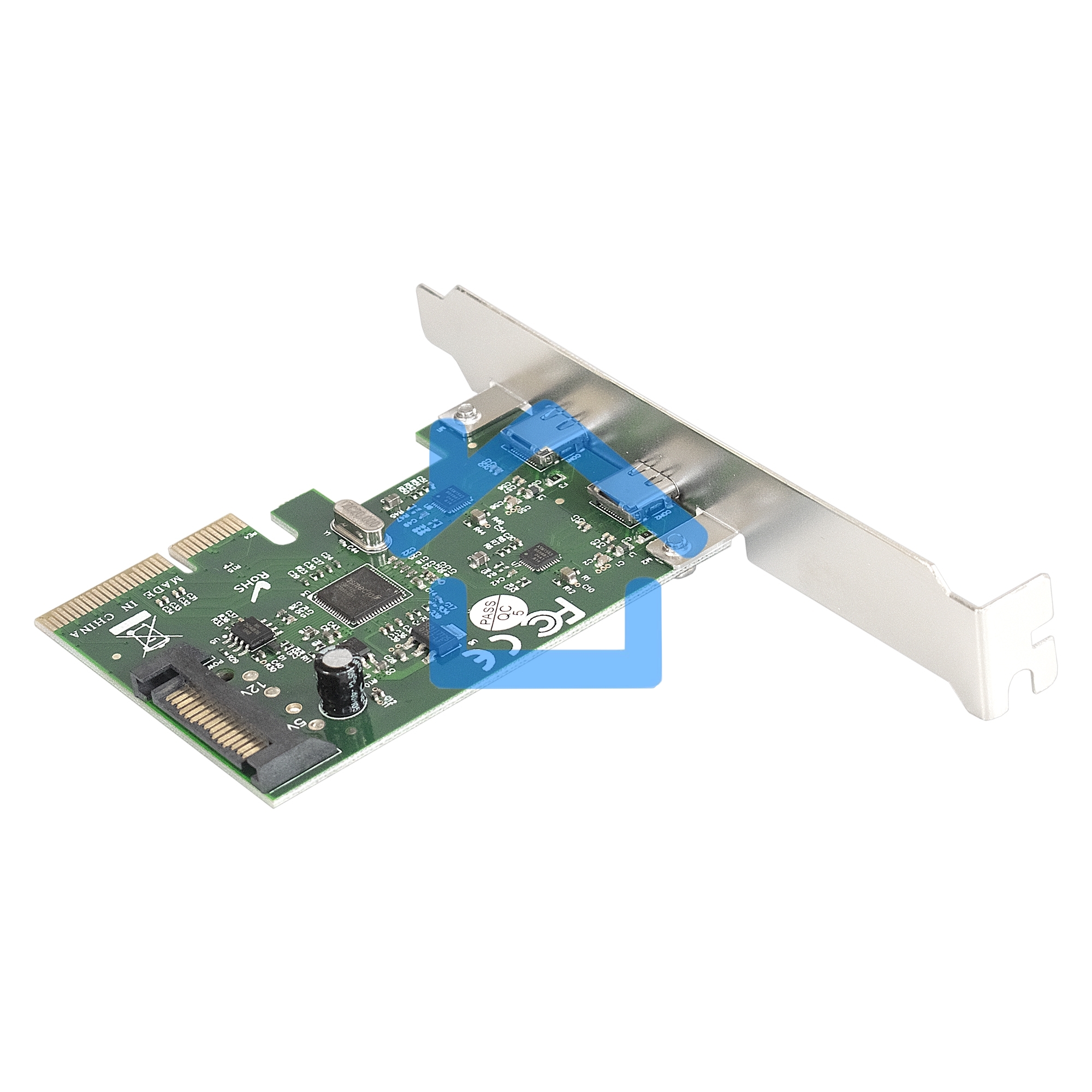 Контроллер ExeGate EXE-313 PCI-Ex4, 2*USB3.1 Type-C ext, разъем доп.питания (OEM)