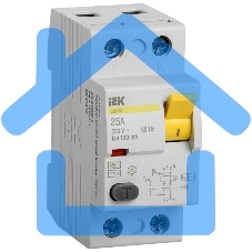 Выключатель дифференциального тока (УЗО) Iek MDV10-2-025-100 ВД1-63 2Р 25А 100мА ИЭК