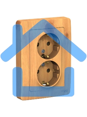 Розетка 2-м СП BLANCA 16А 250В без шторок с заземл. ясень SchE BLNRS001025