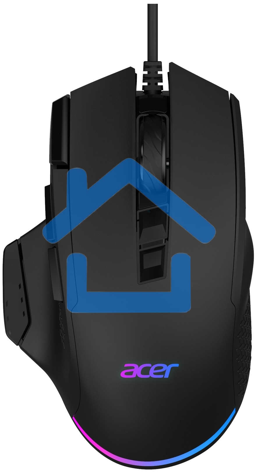 Мышь проводная Acer OMW180 черный, 6400 dpi, USB, кнопки - 9