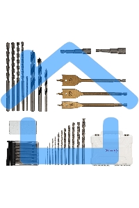 Набор сверл Matrix комб.,мет.1-6,5мм,бет.4-8мм,дер.4-10мм,перк, бит.20шт,адап,гол.2шт,зенк,50пр.