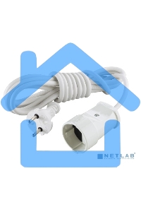 Удлинитель MAKEL 10007 1 гн 3 м б/з бел.