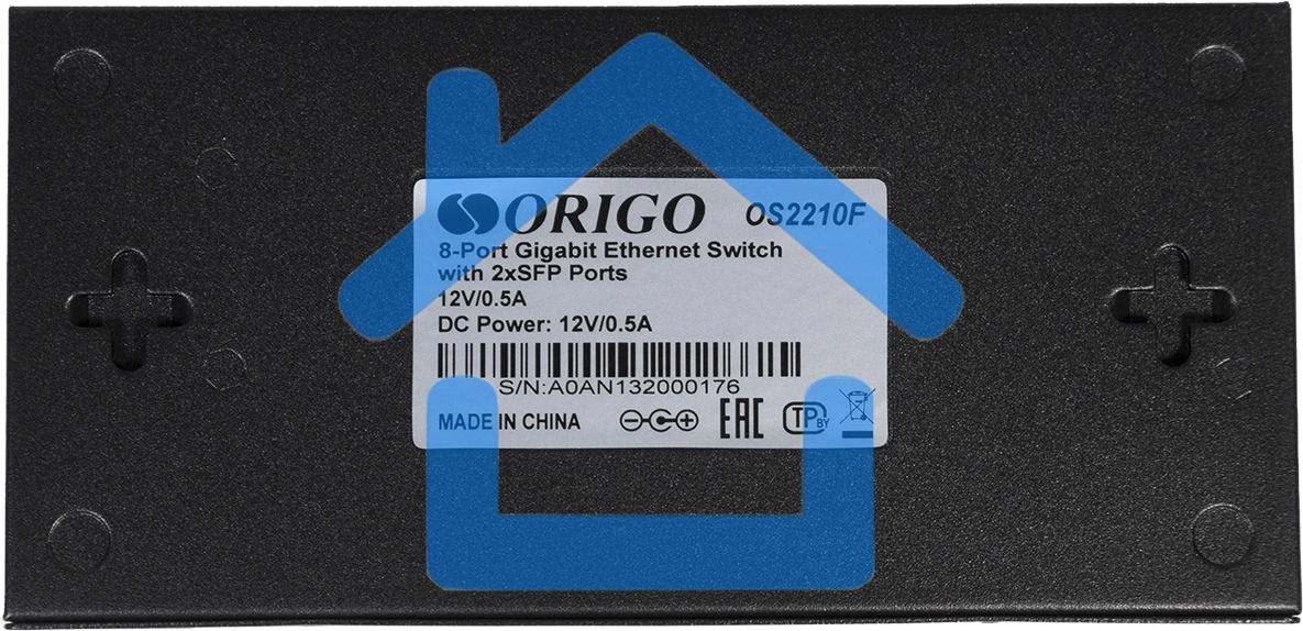 Неуправляемый коммутатор ORIGO Unmanaged Switch 8x1000Base-T, 2x1000Base-X SFP, metal case