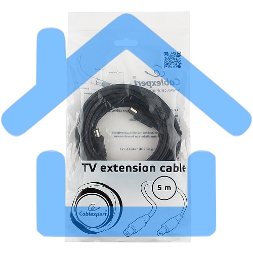 Кабель телевизионный Cablexpert, CCV-515-5M, Coaxial M/F, 5м