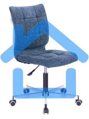 Кресло компьютерное Бюрократ CH-330M/LT-27 без подлокотников, темно-синий Light 27, крестовина металл