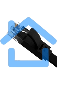 Патч-корд Greenconnect PROF плоский прямой 10.0m, UTP медь кат.6, черный, позолоченные контакты, 30 AWG, GCR-LNC616-10.0m, ethernet high speed 10 Gbит/с, RJ45, T568B