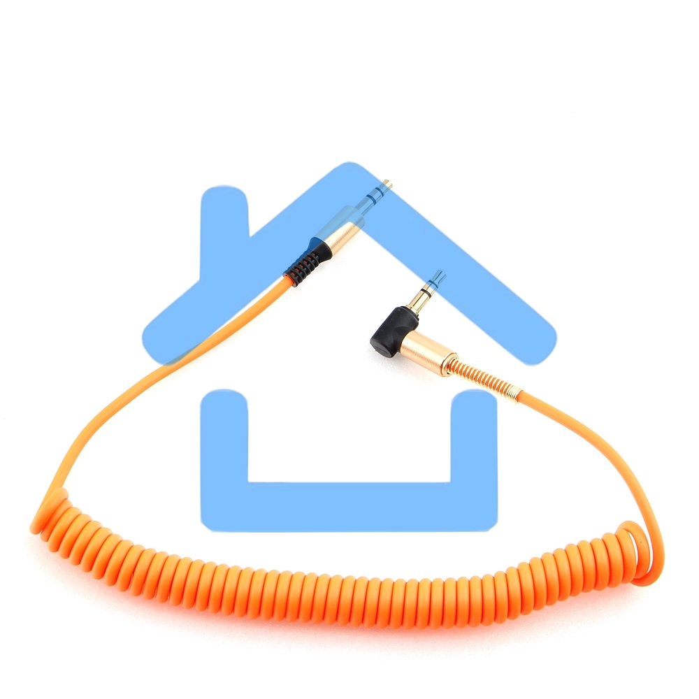 Кабель Cablexpert аудио 90˚ спиральный CCAB-02-35MMLC-1.8MO. 3.5 Jack (M)/3.5 Jack (M), оранжевый, 1.8м, блистер