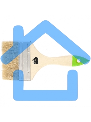 Кисть плоская 100 мм, натуральная щетина, деревянная ручка Сибртех