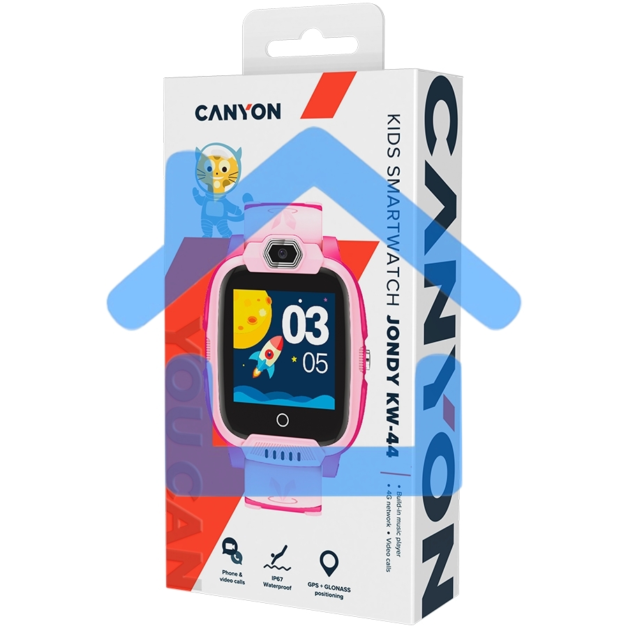 Смарт-часы CANYON Jondy KW-44, 1.44''IPS 240*240, ASR3603S, Nano SIM, 192+128MB+512MB TF Card  розовый