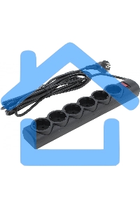 Сетевой фильтр Defender DFS 155 / 6 розеток / черный / 5.0 м