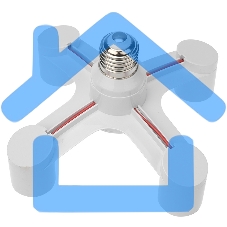 Разветвитель цокольный Е27-4хЕ27 (поворотный цоколь) белый Rexant