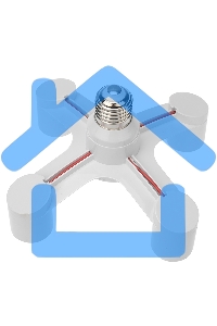 Разветвитель цокольный Е27-4хЕ27 (поворотный цоколь) белый Rexant