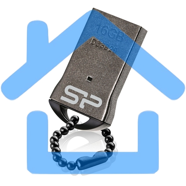 Флешка USB R/W Silicon Power R/W 16Gb Touch T01 SP016Gb,UF2T01V1K USB2.0 черный/серебристый