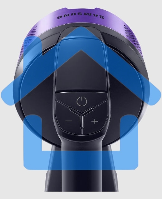 Пылесос вертикальный Samsung VS15A6031R4/EV фиолетовый/черный, питание от аккумулятора, 150 Вт, уборка сухая, пылесборник 0.8 л, работа от АКБ max 40 мин.