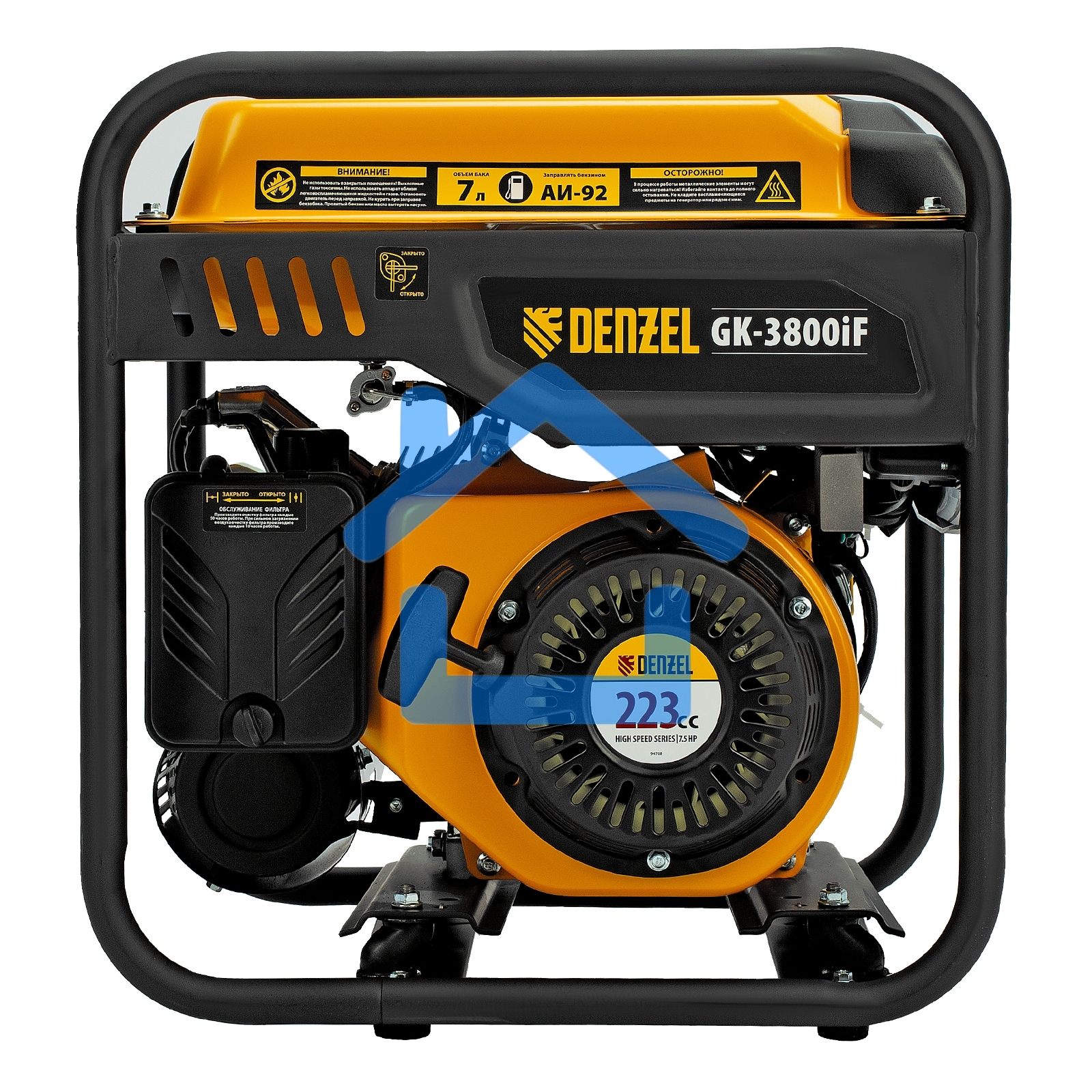 Генератор инверторный GK-3800iF, 3,8 кВт, 230 В, ручной старт DENZEL