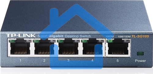 Коммутатор TP-Link SOHO TL-SG105 5-port Desktop Gigabit Switch, 5 10/100/1000M RJ45 ports, metal case
