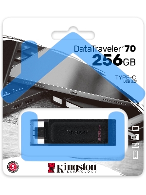 Флешка USB Kingston 256 Gb DataTraveler 70 DT70/256 Gb USB Type-C 3.2 черный