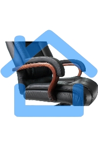 Кресло руководителя Бюрократ T-9925WALNUT/BLACK черный, кожа, крестовина дерево