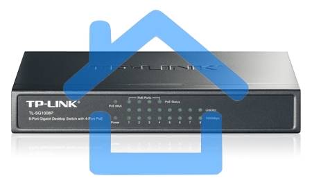 Коммутатор TP-Link SMB TL-SG1008P Коммутатор 8-port Gigabit Switch с 4 портами РоЕ