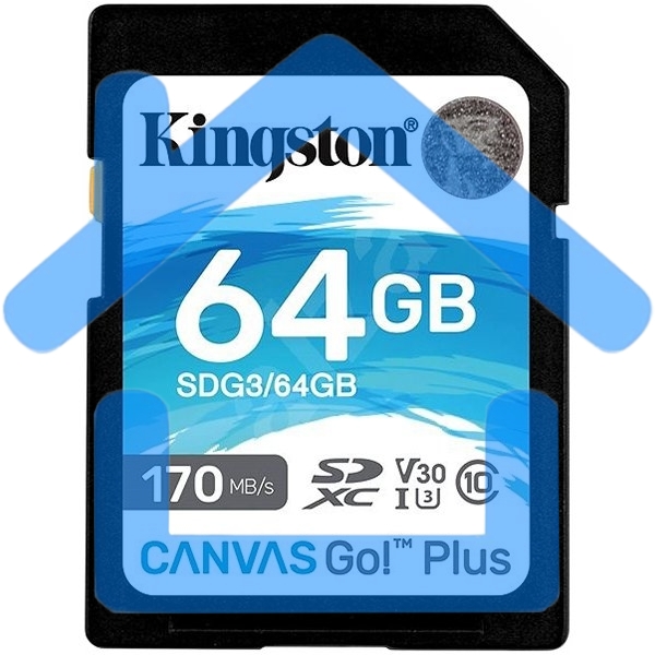 Флеш карта Kingston 64GB SDXC Canvas Go Plus 170R C10 UHS-I U3 V30 EAN: 740617301397