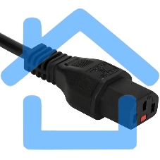 Шнур питания Lanmaster с блокировкой C13-Schuko прямая, 3х0.75, 220В, 10А, черный, 3 метра