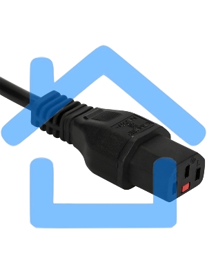 Шнур питания Lanmaster с блокировкой C13-Schuko прямая, 3х0.75, 220В, 10А, черный, 3 метра