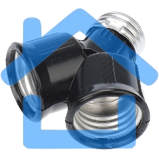 Разветвитель цокольный Е27-2хЕ27 черный Rexant