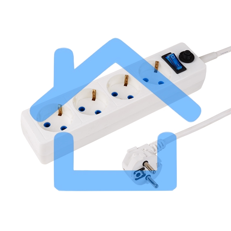 Сетевой фильтр PROconnect STANDARD 4 гнезда, 1.5 м, 3х0.75 мм², с/з + автовыкл., белый