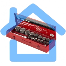 Набор головок Matrix квадрат 3/4'' головки 19 х 50мм 20 предм. в метал. боксе