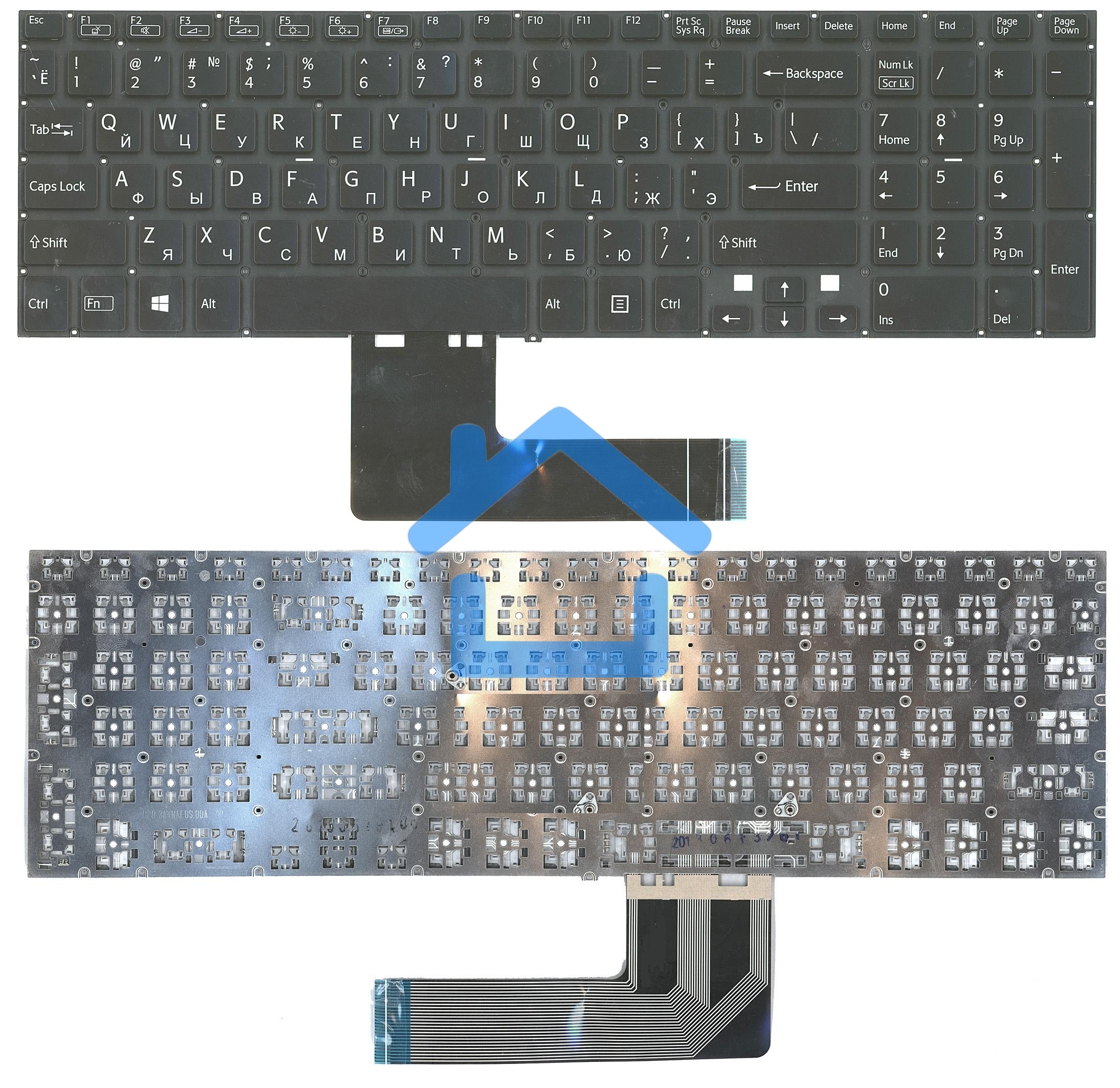 Клавиатура для ноутбука Sony FIT 15 SVF15 черная с подсветкой