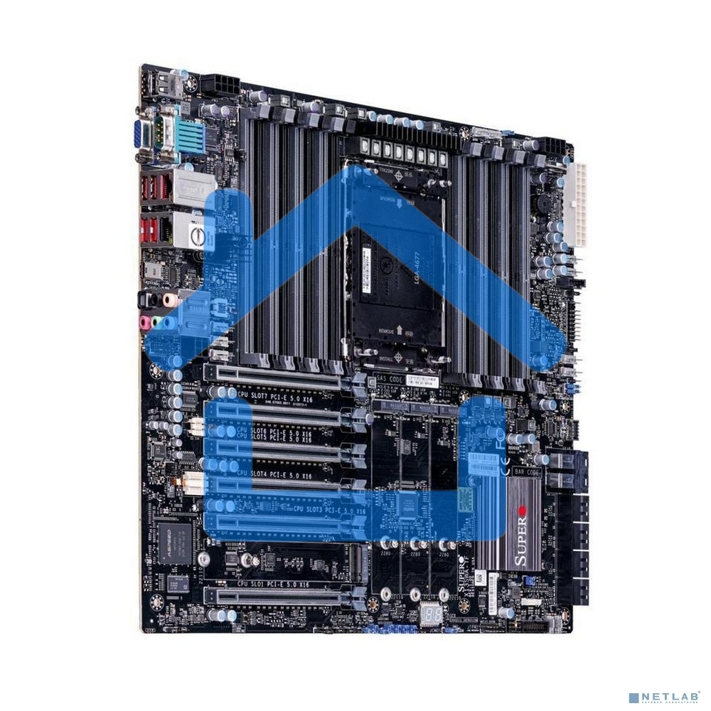 Материнская плата Supermicro MBD-X13SWA-TF-B, LGA 4677, Intel W790, 16xDDR5, 8xSATA, 4xM.2, 6xPCI-E 5.0 x16, 1x10Gb LAN, 1x1Gb LAN, 6xUSB, 7.1, E-ATX