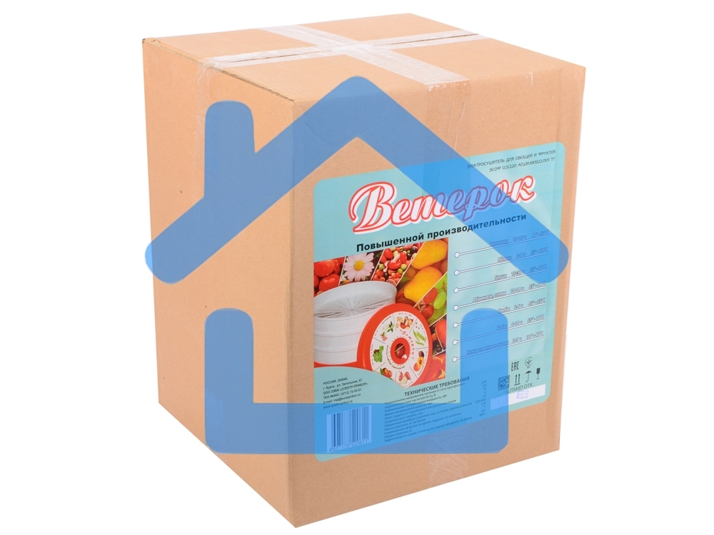 Сушилка для овощей и фруктов Великие реки Ветерок-5, 5 поддонов, в гофротаре