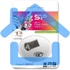 Флешка USB Silicon Power R/W 16 Gb Touch T01 SP016 Gb,UF2T01V1K USB 2.0 черный/серебристый