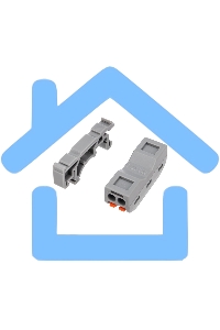 Клемма соединительная многоразовая проходная 2-полюсная, с креплением на DIN-рейку (0,08-4 мм²) серая (50 шт./уп.) Rexant