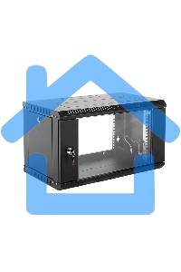 Шкаф телеком. настенный разборный 9U (600х350) дверь стекло, черный (ШРН-Э-9.350-9005)