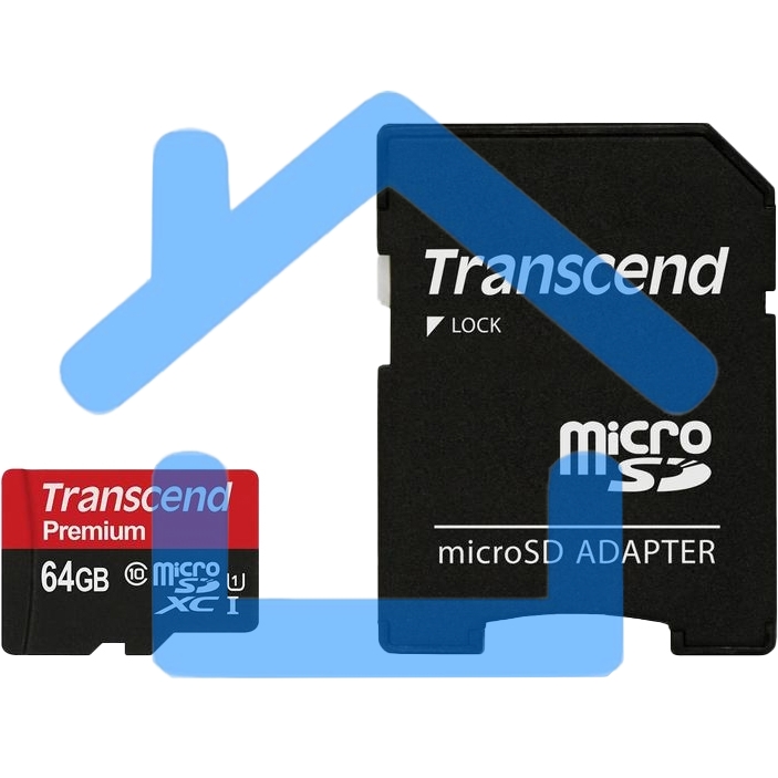 Флеш карта microSDXC 64Gb Class10 Transcend TS64GUSDU1 + adapter
