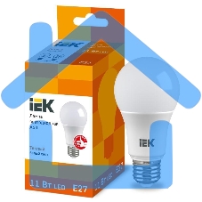 Лампа светодиодная ECO A60 11Вт грушевидная 3000К тепл. бел. E27 990лм 230-240В ИЭК LLE-A60-11-230-30-E27