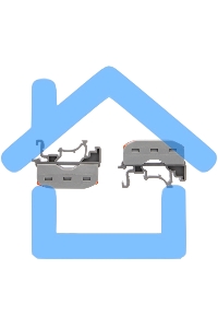 Клемма соединительная многоразовая проходная 2-полюсная, с креплением на DIN-рейку (0,08-4 мм²) серая (50 шт./уп.) Rexant