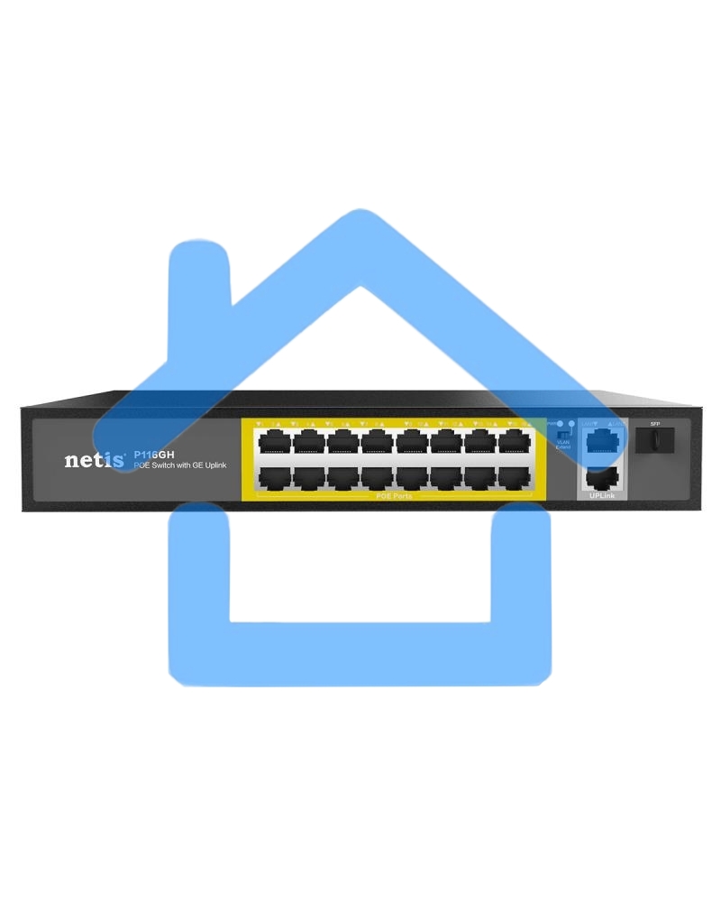 Коммутатор NETIS 16PORT 10/100M 16POE+2XGE+SFP P116GH