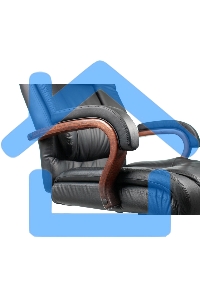 Кресло руководителя Бюрократ T-9925WALNUT/BLACK черный, кожа, крестовина дерево