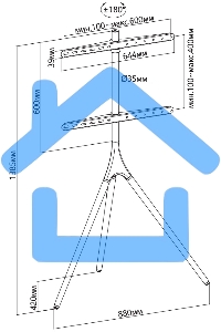 Подставка для телевизора Cactus CS-ST1246BKWN черный/орех 45
