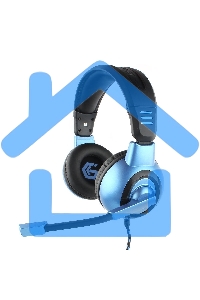 Гарнитура игровая Gembird MHS-G55 черный/синийрегулировка громкостиотключение микрофонакабель 2.5м
